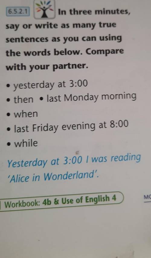 in three minutes say or write as many true sentences as you can usin the words compare with you part