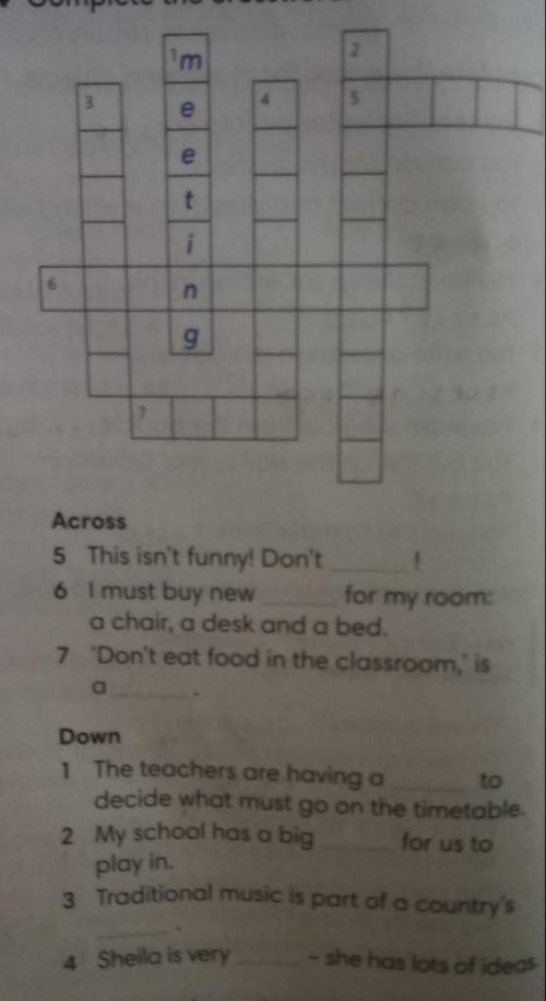 Complete the crossword ​