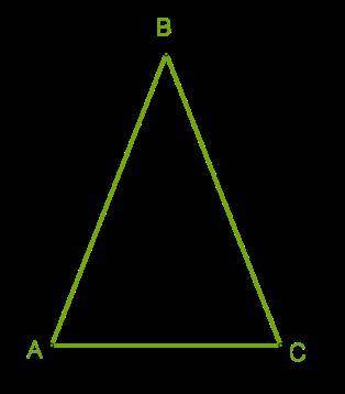 1)ΔABC — равнобедренный, AB=BC, ∡A+∡C= 100°. Определи величину∡A. 1. Назови равные углы в этом треуг