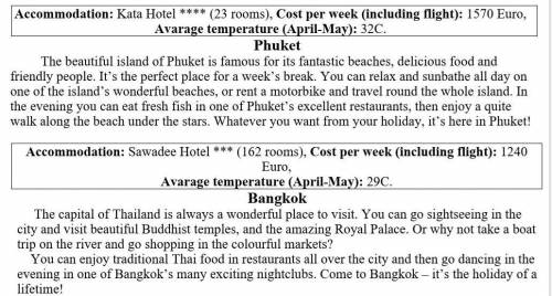The Kata Hotel is smaller than the Sawadee Hotel. Phuket is hotter than Bangkok. Bangkok is probabl