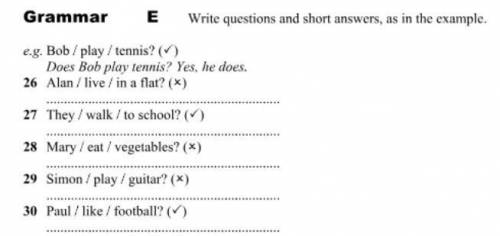 Write questions and short answers, as in the example.​