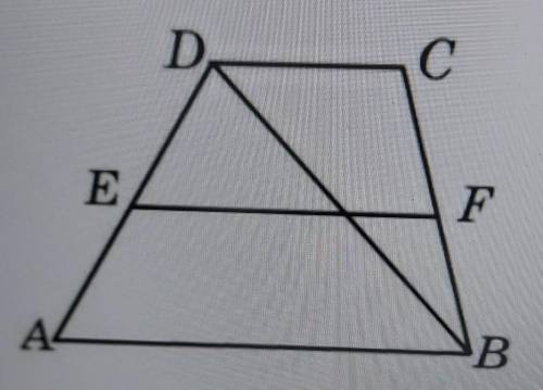 Основание трапеции ABCD равны 12 и 16 см. Найдите отрезки на которые делит среднюю линию этой трапец