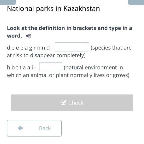 National parks in Kazakhstan Connect each key phrase with its definition (one definition is extra).