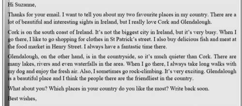 Laura lives in Great Britain. T F Cork is a city by the sea. T F Cork is a quiet city. T F You can b
