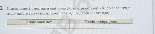 Синтаксистік нормаға сай келмейтін тіркестерді «Қосжазба күнде- лігі» әдісімен түсіндіріңдер. Тізімд