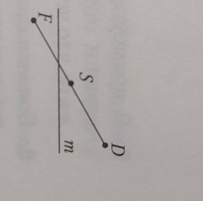 Отрезок FD пересекает прямую т, причем точ-ка D удалена от прямой т на 34 см, а точка F на22 см. Точ