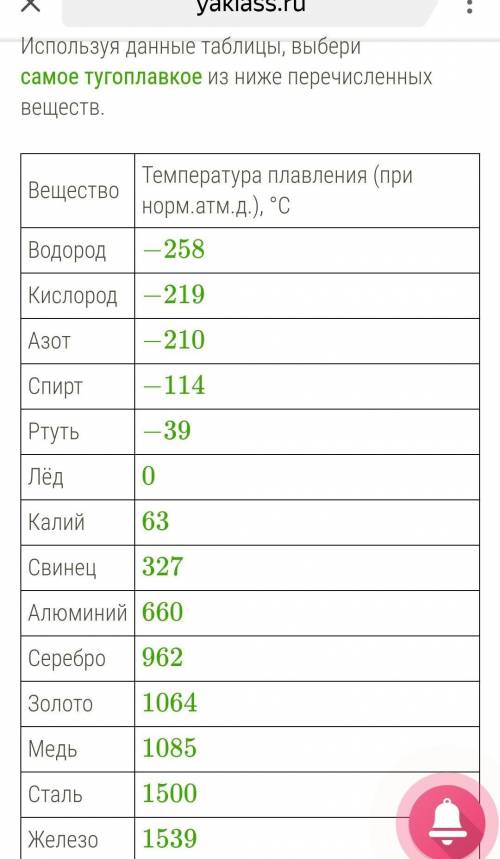 варианты ответовзолотоалюминийлёдмедь