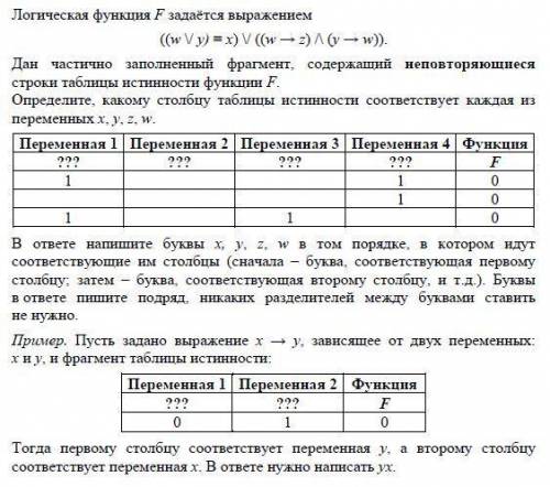 Заполните таблицу истинности