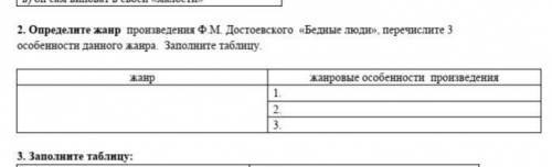 Определите жанр произведения Ф.М. Достоевского «Бедные люди», перечислите 3 особенности данного жанр