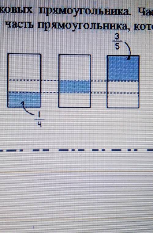 На рисунке показаны три прямоугольника чему равна закрашанная часть прямоугольника каторой стоит по