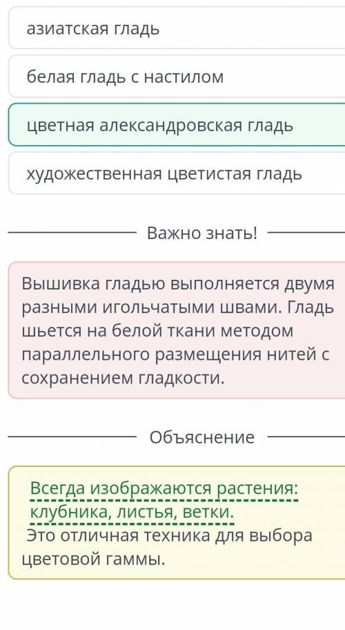 Как называется вид вышивки гладью всегда изображающие растения​