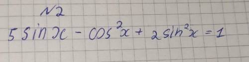5sinx-cosx^2+2sinx^2=1​