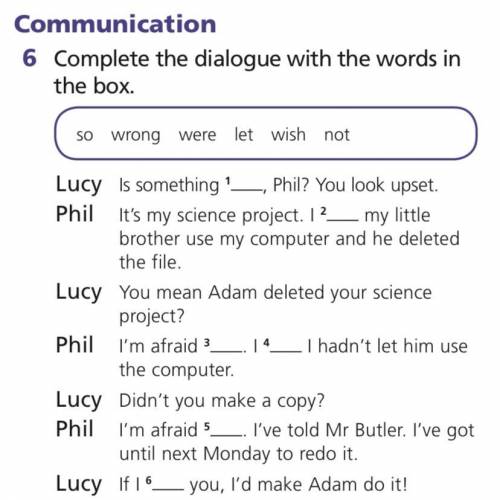 Complete the dialogue with the words in the box