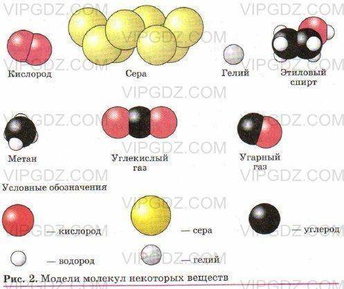 1. Дан рисунок: модели молекул. Напишите, какие вещества относятся к простым веществам.