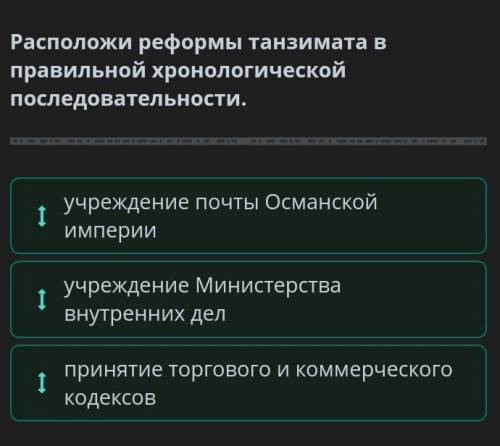 ли политика танзимата укрепить Османскую империю? Расположи реформы танзимата в правильной хронологи