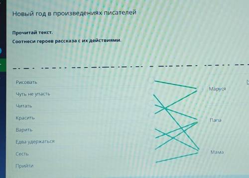 Новый год в произведениях писателей Прочитай текст,Соотнеси героев рассказа с их действиями.111Рисов