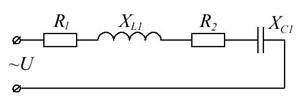 решить Дано: R1=4Ом R2=4Ом XL1=4Ом Xc1=10Ом I=4А Найти: Z, U, угол сдвига фаз фи( по величине и знак