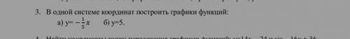 В одной системе координат построить график функции y= -1/5; y=5​