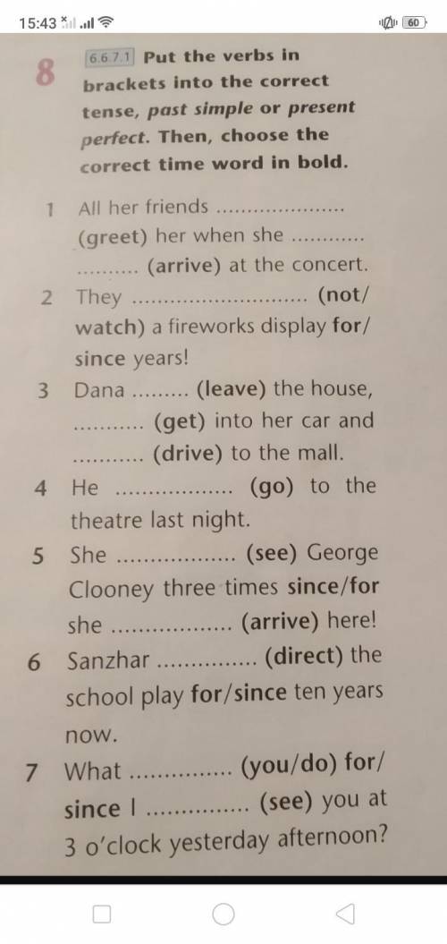 Put the verbs in brackets into the correct tense, past simple or present perfect. Then, choose the c