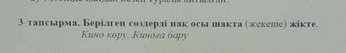 3-тапсырма. Берілген сөздерді нақ осы шақта (жекеше) жікте.Кино көру Киноға бару​