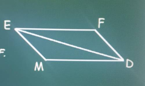 На рисунке EF=MD. EM=FD.докажите что угол Между равен углу F ​