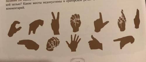 Какие из жестов могут быть использованы во время публичного выступления? С ка- кой целью? Какие жест