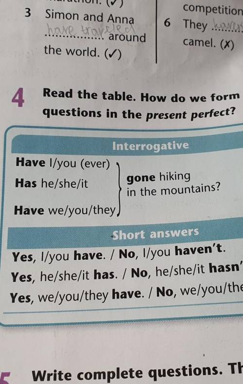 Read the table How do we form questions in present perfect​