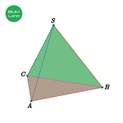 Дан правильный тетраэдр SABC. Найдите угол между прямой SB и плоскостью ABC.