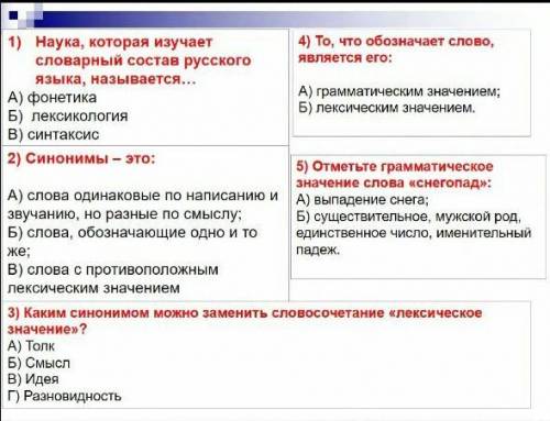 тест по русскому языку! ​