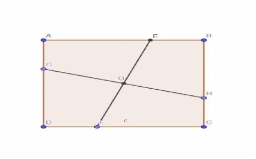 Дан квадрат ABCD. Докажите, что отрезки EF и GH, проходящие через центр этого квадрата, равны. (∠EOH