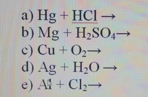 Определите, уравнения возможных реакций:​