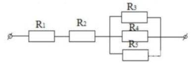Найти общее сопротивление проводника, если R1-R5=5 Ом. (в ответе только число, округлить до десятых)