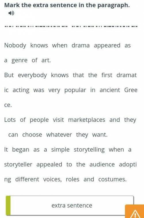 What do you know about Drama? Mark the extra sentence in the paragraph. Nobody⠀knows⠀when⠀drama⠀appe
