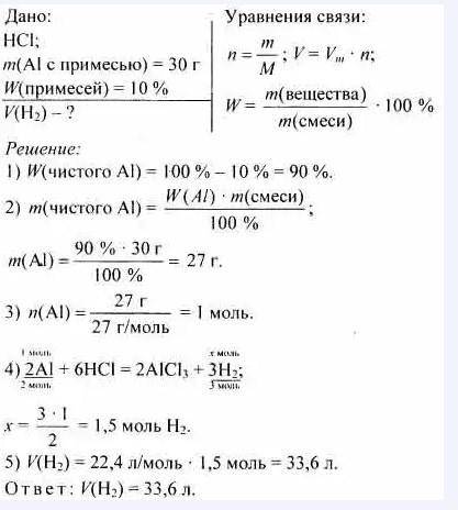 30 г алюминия, содержащего 10% примесей, прореагировало с 20г раствора серной кислоты с массовой дол