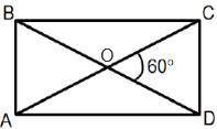 Угол между диагоналями прямоугольника А Б ВD составляет 60 ° (см. Рисунок). Длина прямоугольного CD