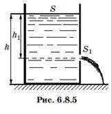 Цилиндрический бак, имеющий площадь поперечного сечения S, стоит неподвижно на горизонтальной поверх