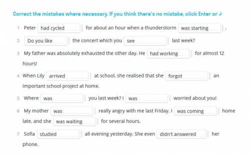 Correct the mistakes where necessary. If you think there's no mistake, click Enter or 1 Peter (had c