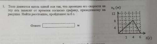 1. Тело движется вдоль одной оси так, что проекция его скорости на эту ось зависит от времени соглас