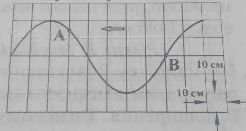1. На малюнку 2 показано положення шнура, яким поширюється хвиля інапрям її поширення. Визначитиампл