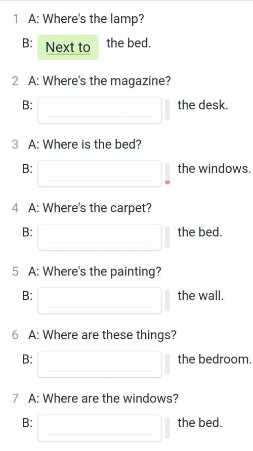 Answer the questions use in on under behind next to in front of.