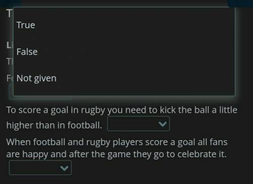 Listen to the audio and click the correct option. The audio:Football is much more popular than rugby