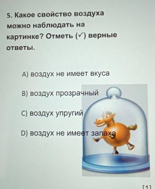 5. Какое свойство воздуха можно наблюдать накартинке? Отметь (✓) верныеответы.А) воздух не имеет вку