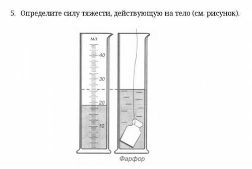 Определите силу тяжести действующую на тело (см. рисунок/фото) ​