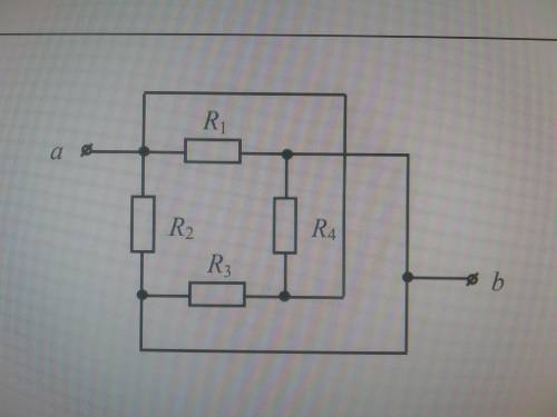 Определить эквивалентное сопротивление цепи с закороченными резисторами. Все сопротивления R=1 Ом