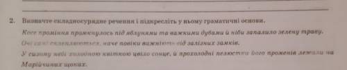 [ ів] Визначте складносурядне речення і підкресліть граматичні основи