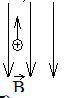 Визначити напрям сили Лоренца,що діє на протон в магнітному полі ( за рисунком) А) вгору Б) вниз В)
