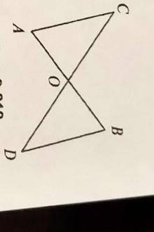 На рисунке отрезки AB и CD имеют общую середину BО-3см ВМ-4см Докажите что треугольник АОС и BОD рав