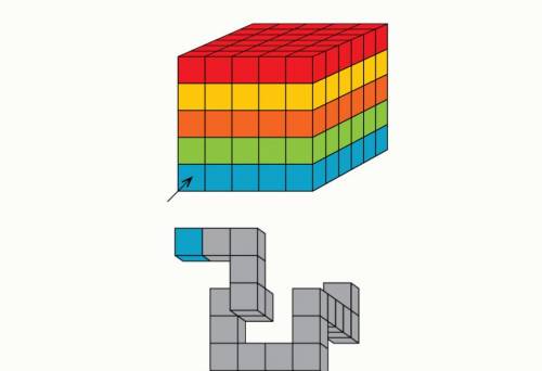 У Тани есть параллелепипед из кубиков, окрашенный по слоям. Таня вырезала из этого параллелепипеда з