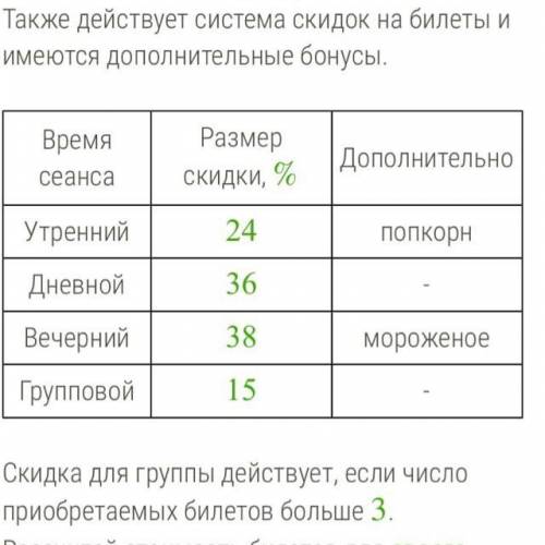 В кинотеатре «Аврора» билеты имеют базовую стоимость 174 рубл(-ей, -я, -ь). Также действует система