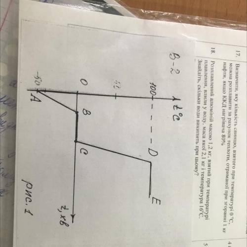 На рис. 1 зображено графік зміни температури тіла з часом. Дайте відповіді на питання: а) Яким проце